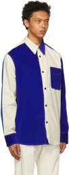 Wales Bonner Off-White & Blue Montego Colorblock Shirt