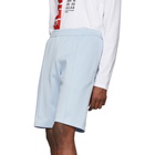 Helmut Lang Blue Side Dart Shorts