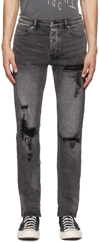 Photo: Ksubi SSENSE Exclusive Black Angst Trashed Hazlow Jeans