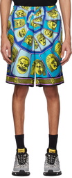 Versace Blue 'Le Maschere' Shorts