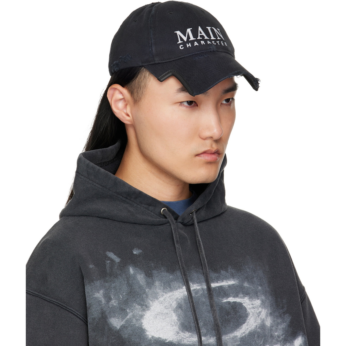 Balenciaga Black Faded Cotton Drill Cap