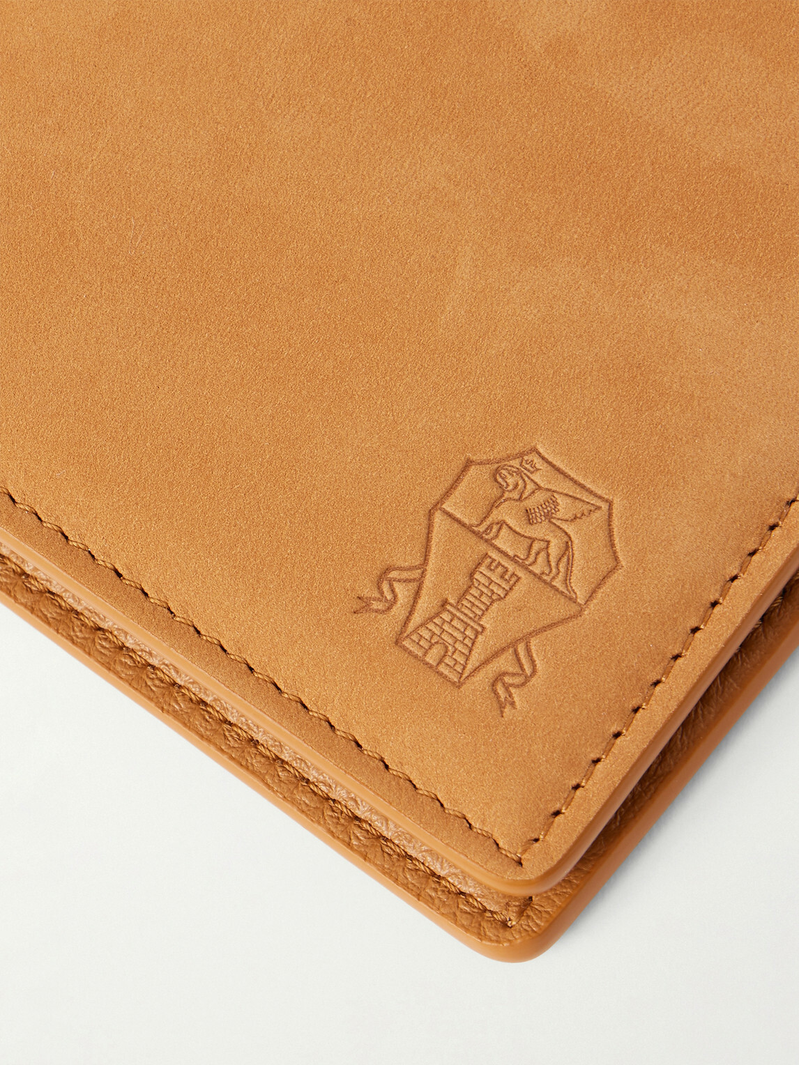Brunello Cucinelli - Logo-Debossed Suede Billfold Wallet