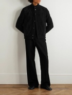 Zegna - Suede-Trimmed Textured-Cashmere Jacket - Black