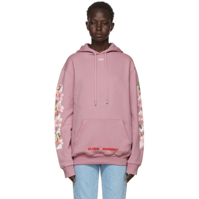 Photo: Off-White SSENSE Exclusive Pink Diagonal Cherry Hoodie