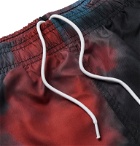 Stüssy - Mid-Length Logo-Print Tie-Dyed Swim Shorts - Black