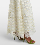 Elie Saab Embroidered guipure lace tulle maxi dress