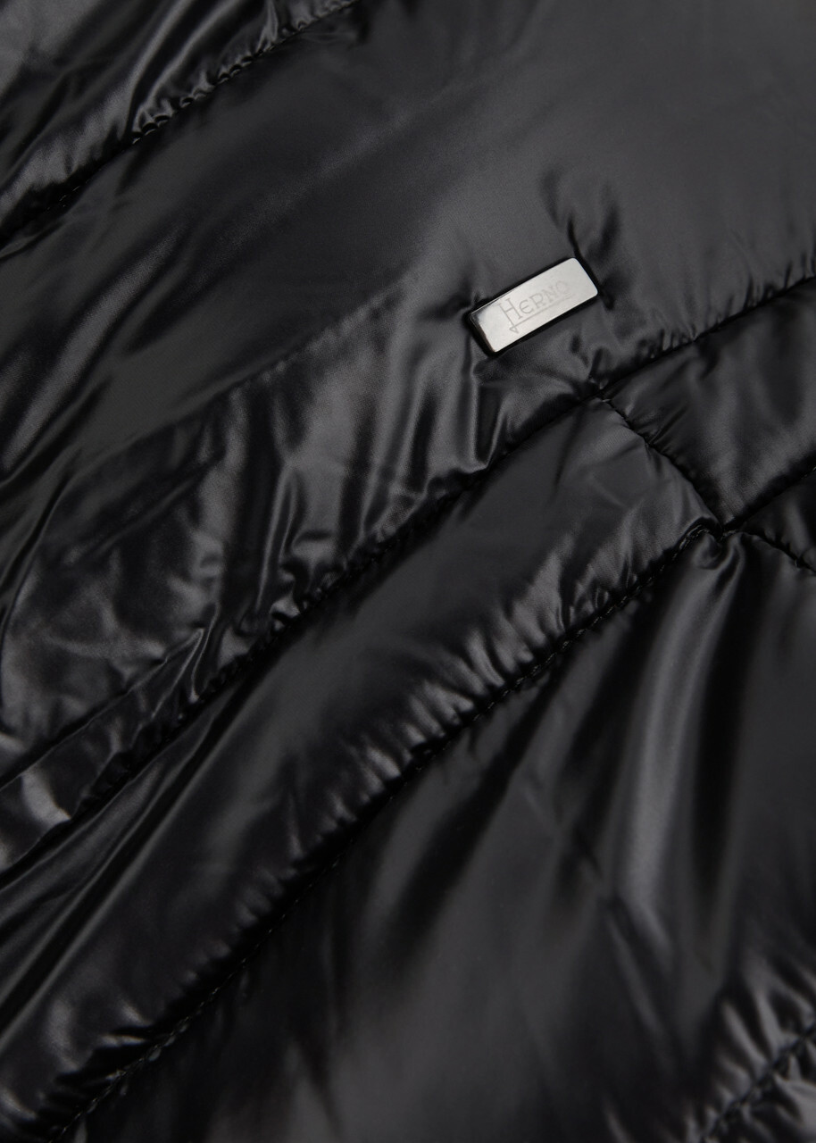 Herno Quilted Belted Shell Coat Black