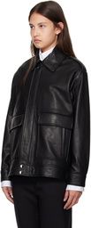 Nour Hammour Black Drey Leather Jacket
