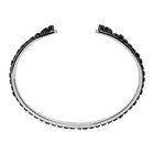 Alexander McQueen Silver and Black Skull Chain Open Bracelet