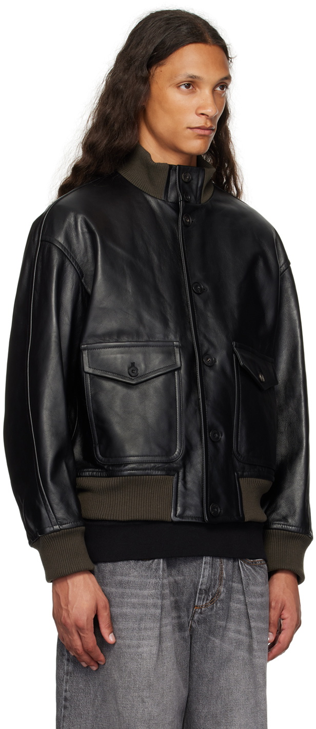 AFTER PRAY Black A-1 Leather Jacket