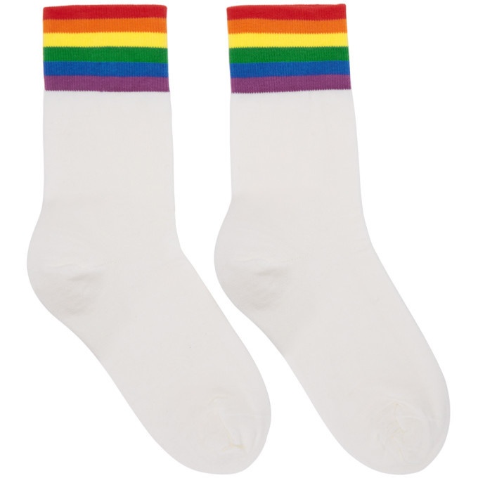 Photo: Burberry White Rainbow Short Socks