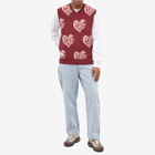 Butter Goods Men's Peace Knit Vest in Wine