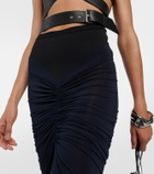 Alaïa Draped stretch jersey maxi skirt