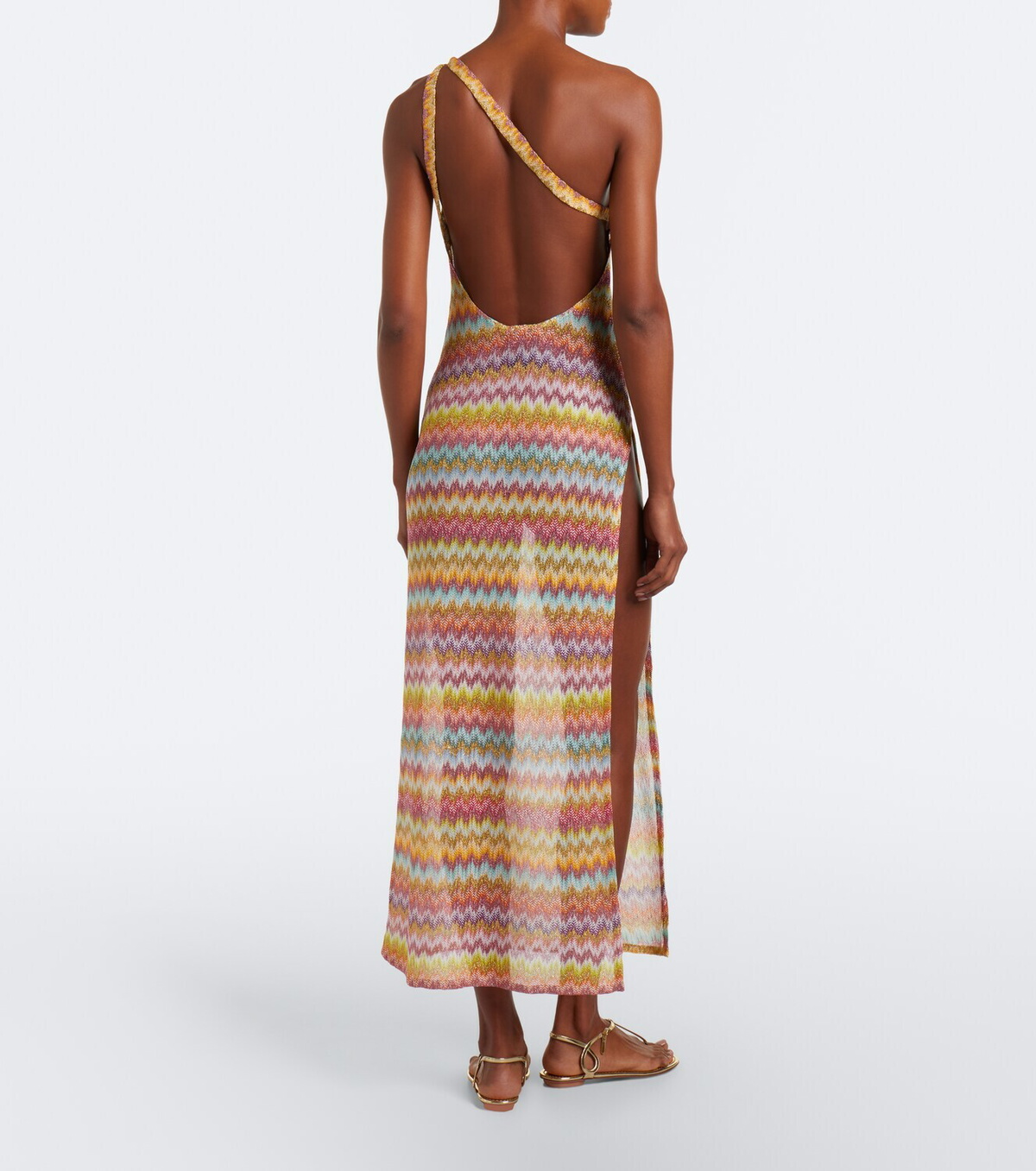 Missoni One-shoulder lamé maxi dress