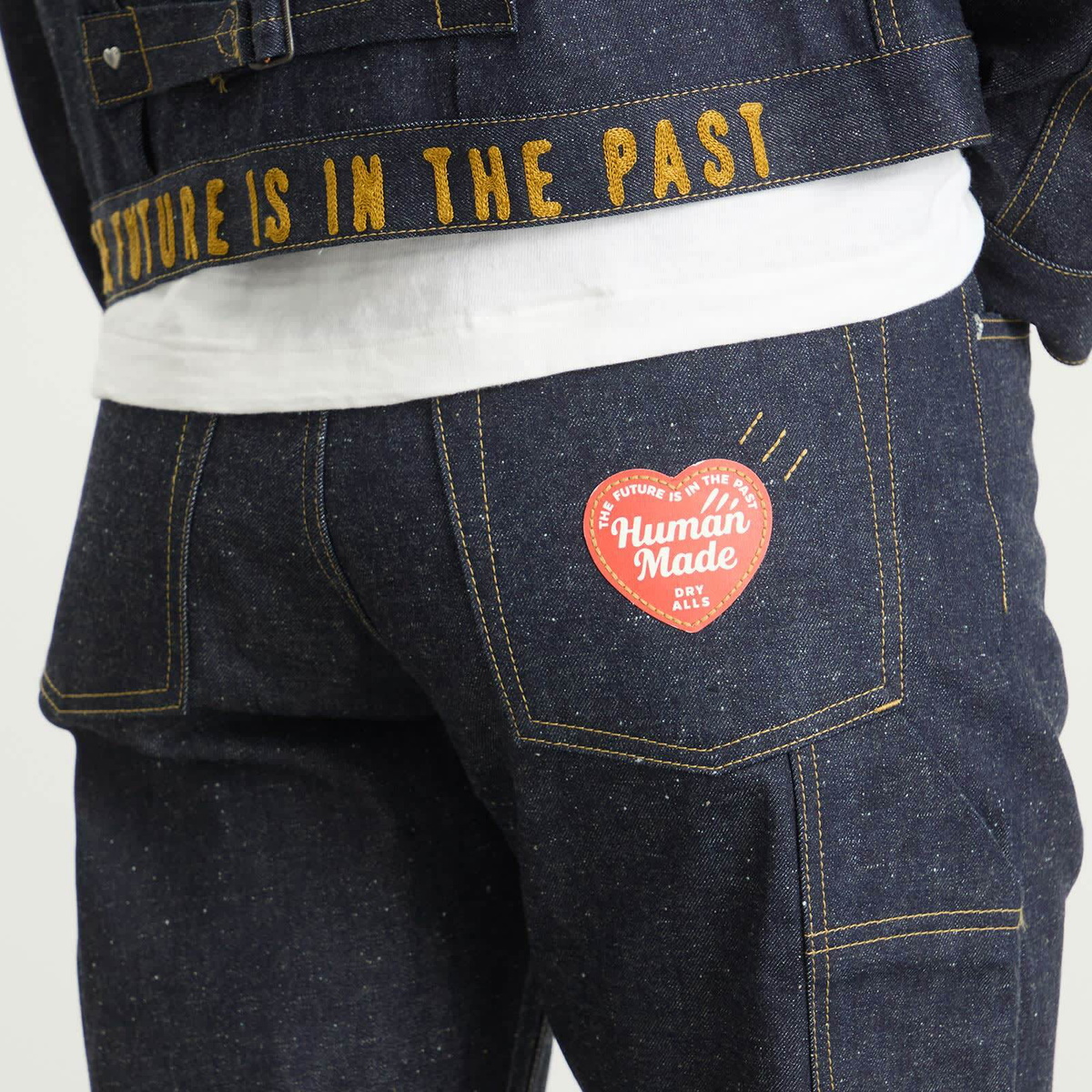 Human Made Men's Straight Leg Selvedge Past Denim Jeans in Indigo
