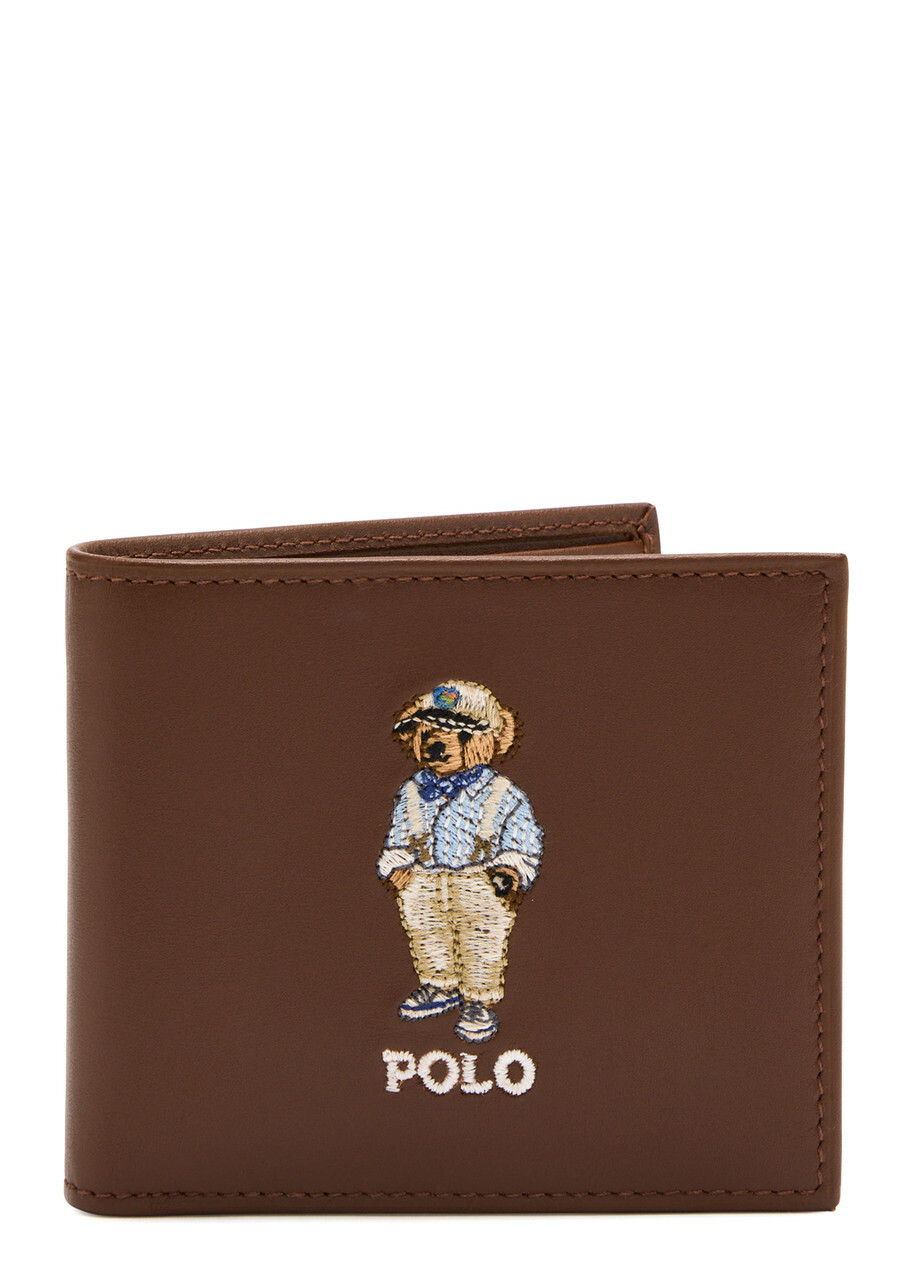 Polo Ralph Lauren Bear-embroidered Leather Wallet - Brown - One Size | Sale for Rewards Members
