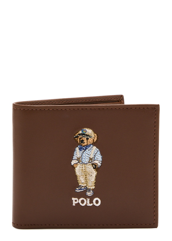 Photo: Polo Ralph Lauren Bear-embroidered Leather Wallet - Brown - One Size | Sale for Rewards Members