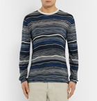 Berluti - Slim-Fit Striped Wool and Silk-Blend T-Shirt - Men - Gray