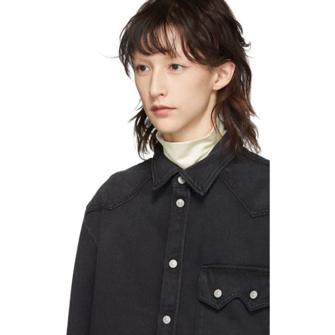 トップス MM6 Oversized Denim Long Sleeve Shirt MM6 Maison Margiela Blue Oversized Denim Shirt MM6 Maison