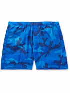 Valentino - Straight-Leg Mid-Length Camouflage-Print Swim Shorts - Blue