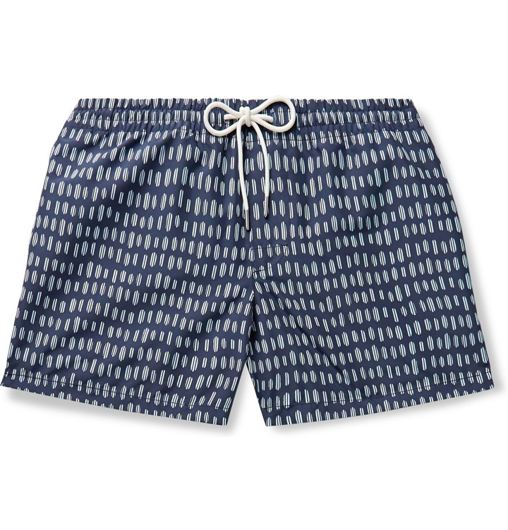 Photo: Club Monaco - Arlen Slim-Fit Short-Length Printed Swim Shorts - Blue