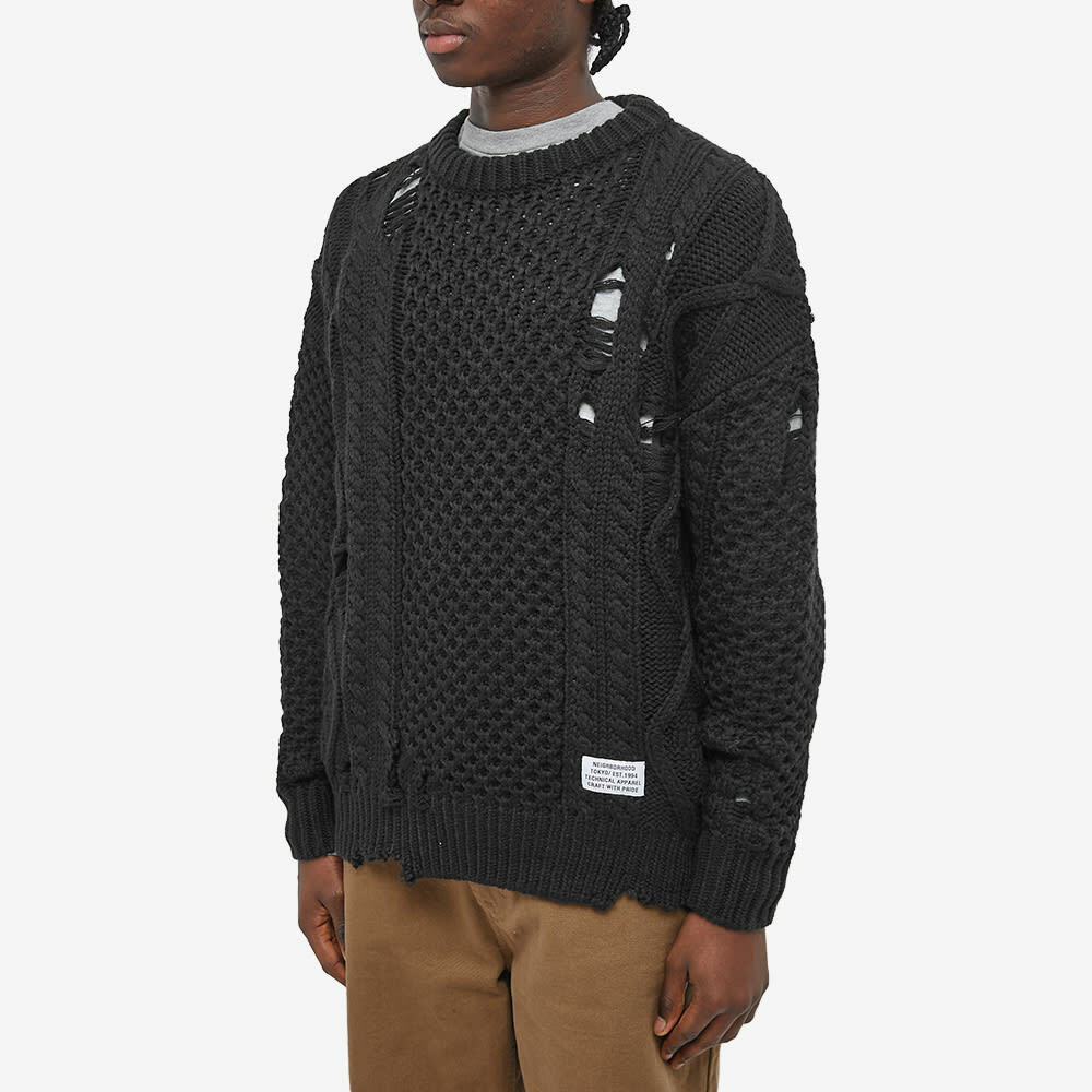 Neighborhood Men's Savage Cable Sweater in Black