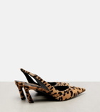 Givenchy Leopard-print calf hair slingback sandals