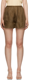 TOTEME Brown Monogram Shorts