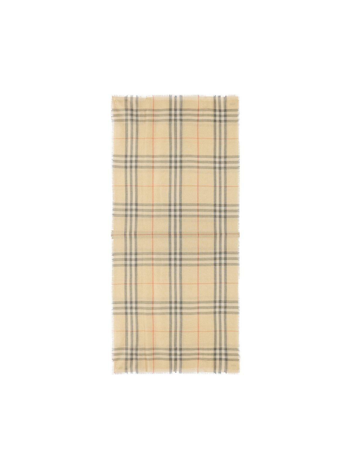 Burberry Checked Frayed-edge Scarf