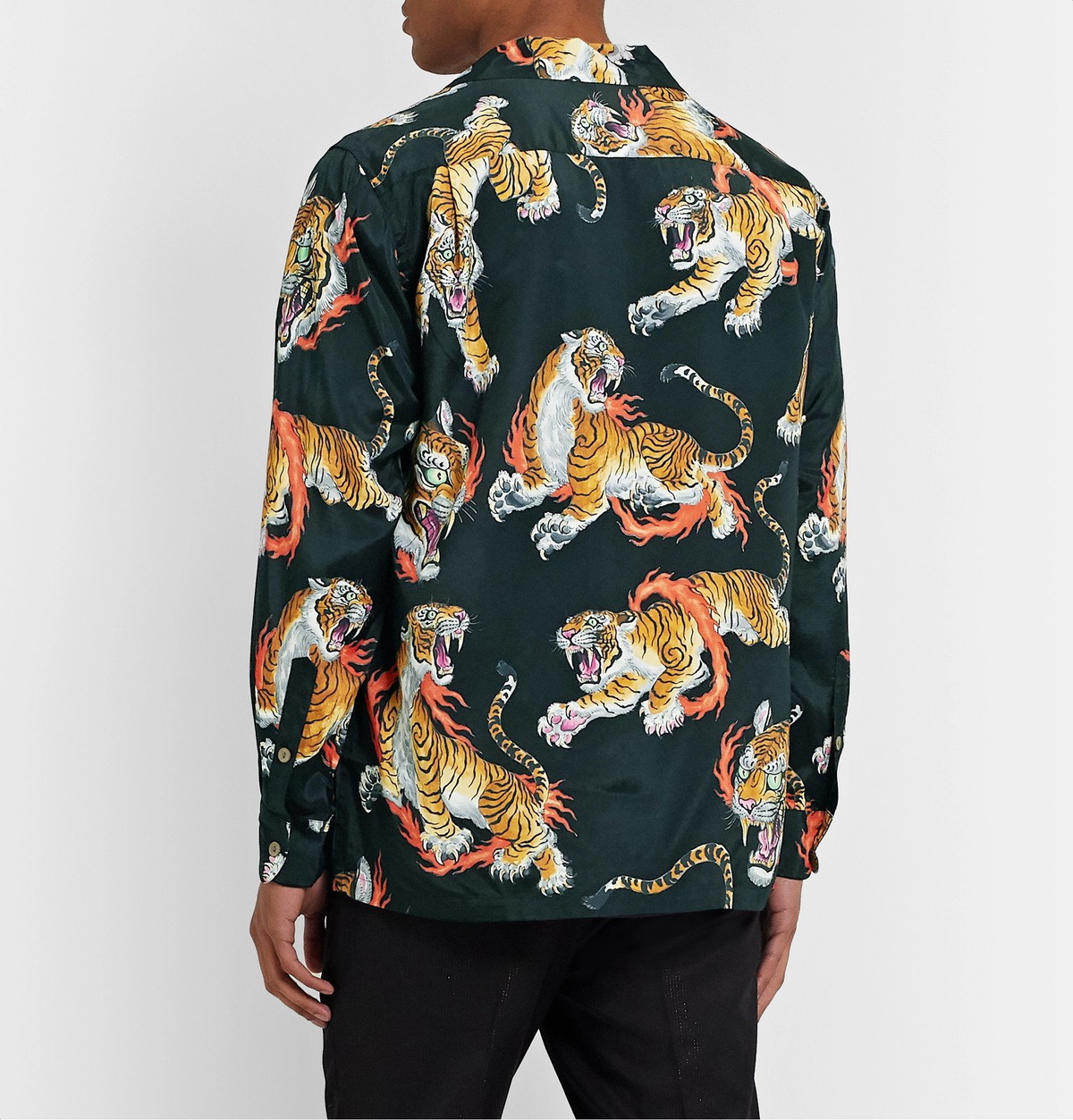 Wacko Maria - Tim Lehi Printed Camp-Collar Lyocell Shirt - Black