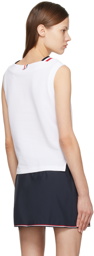 Thom Browne White Boat Neck Tank Top