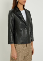 Vince Shrunken Leather Blazer Black