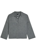 Eileen Fisher Melange Cashmere Polo top Grey