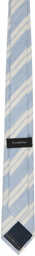 Ermenegildo Zegna Blue & White Stripe Neck Tie