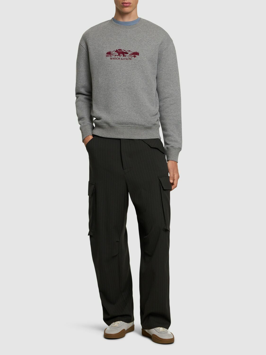 MAISON KITSUNE｜ (OUTDOOR PROFILE FOX COMFORT SWEATSHIRT MAISON KITSUNÉ Outdoor Profile Fox Comfort Sweatshirt Maison