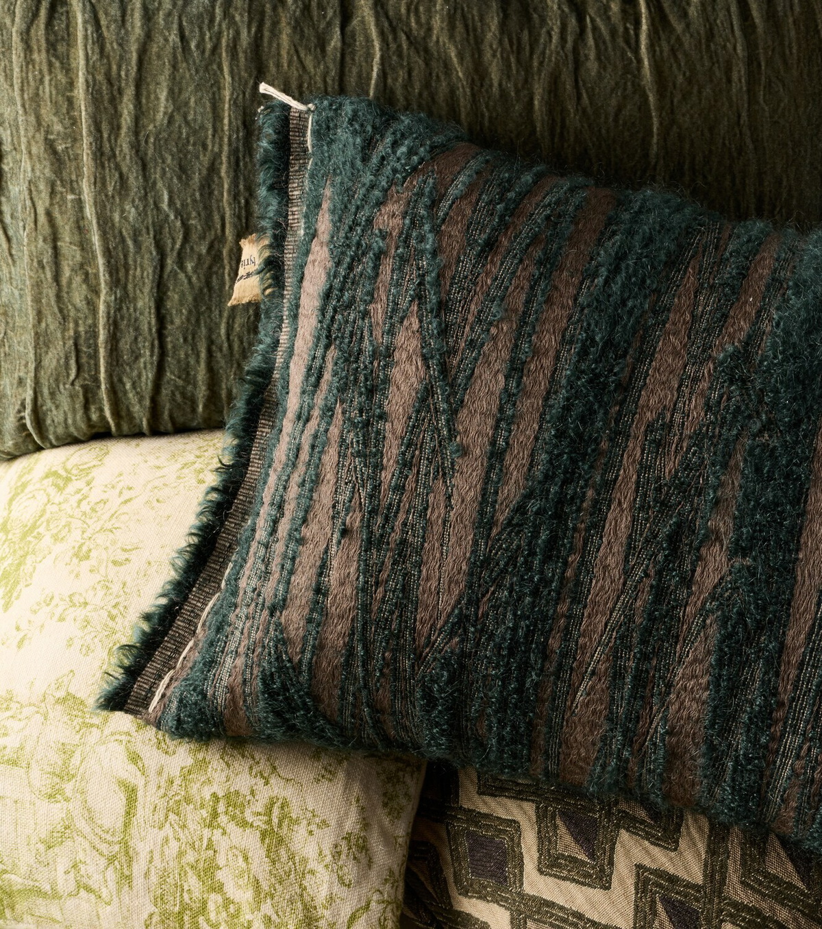 The House of Lyria Abibo mohair, cotton, and wool-blend cushion
