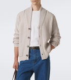 Allude Ribbed-knit wool and cashmere cardigan