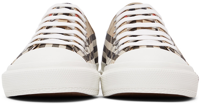 Burberry Beige Check Logo Larkhall Sneakers Burberry