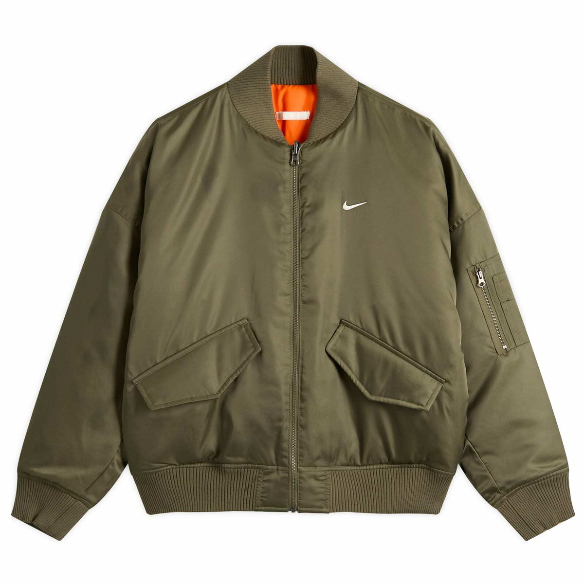 Sacai × NIKE Layered Bomber Jacket MA-1 Nike x Sacai Layered Bomber Jacket Black Men's - SS21 - US