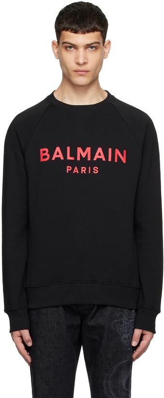 Photo: Balmain Black Paris Print Sweatshirt