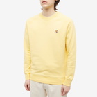 Maison Kitsuné Men's Fox Head Patch Classic Sweat in Soft Yellow