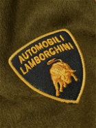 Rhude - Lamborghini Embroidered Wool-Blend Flannel Varsity Jacket - Green