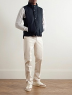 Kingsman - Slim-Fit Quilted Padded Herringbone Wool Gilet - Blue