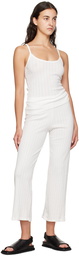 LESET White Scalloped Tank Top