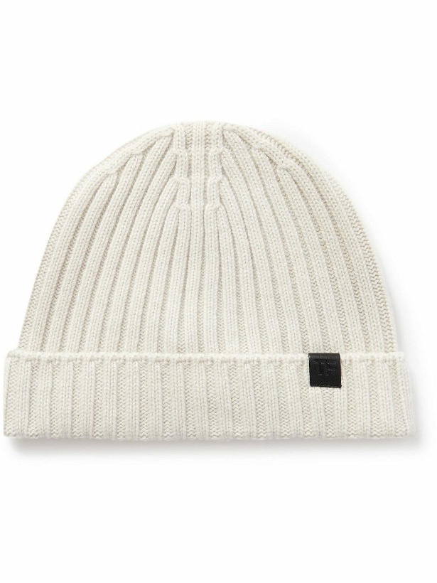 Photo: TOM FORD - Ribbed Cashmere Beanie - White