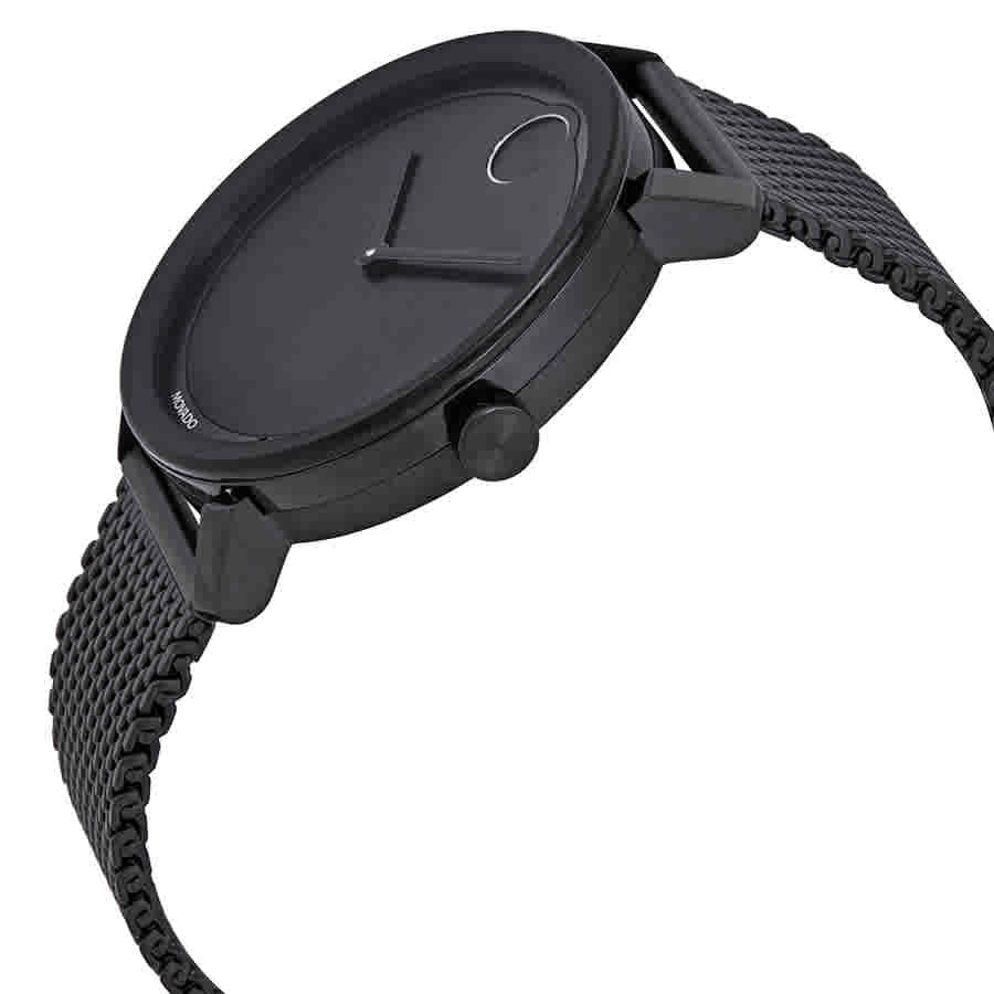 Movado Bold Black Dial Black Ion-plated MeshMens Watch 3600562