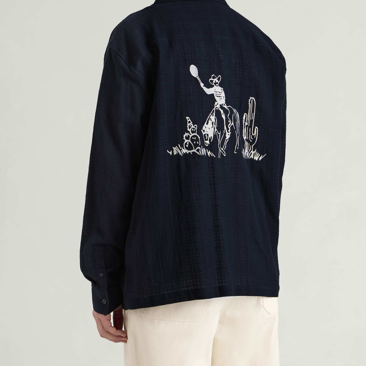 Palmes Men's Western Camp Collar Shirt in Navy