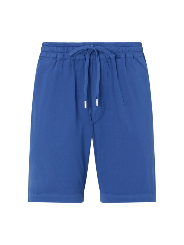 Photo: FEDELI - Alfa Straight-Leg Cotton-Blend Drawstring Shorts - Blue