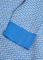 Guest In Residence Shrunken Patterned Cashmere Polo top Light Blue