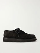 Yuketen - Military Plain Waxed-Suede Derby Shoes - Black